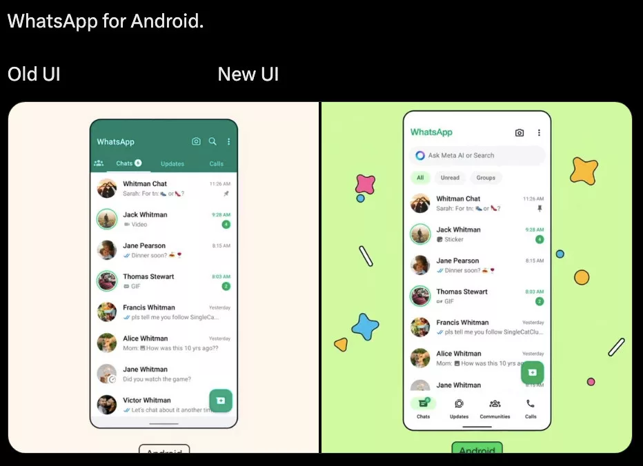 WhatsApp introduces a refreshed design for Android and ios